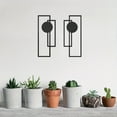 thumbnail image 6 of HELLOYOUNG 15.7 inch 2pcs Black Metal Wall Art Set Outdoor Decorations Wall Hanging for Living Room/office Metal Wall Decor Strong artistic sense, 6 of 19