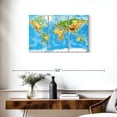 thumbnail image 3 of Elephant Stock Highly Detailed World Map Wall Art - Horizontal Multi Panel Canvas - Living Room Wall Decor - Map Multi Panel - Blue And White Decor - 33" x 20", 3 of 8