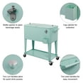 thumbnail image 4 of SalonMore Rolling Cooler 80QT Frozen Warm Function with Shelf Green, 4 of 7