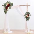 thumbnail image 3 of Letrero de boda con flores (paquete de 2) para fiesta temática, boda, recepción, entrada, señal de bienvenida, decoración Floral Artificial, 3 of 5