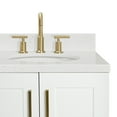 thumbnail image 5 of Ariel Taylor 36 In. Right Offset Oval Sink Bathroom Vanity With Carrara White Quartz Countertop 1.5 Edge In White, 5 of 11