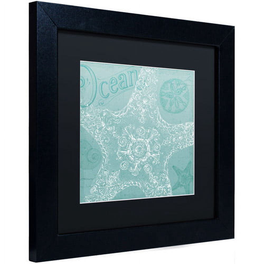 Trademark Fine Art "Aqua Treasure I" Canvas Art by Daphne Brissonnet, Black Matte, Black Frame
