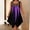 Purple, variant on Summer Dress for Women Sleeveless A-Line Swing Dress Asymmetric Hem Purple Watercolor Brushstroke Print, Size M