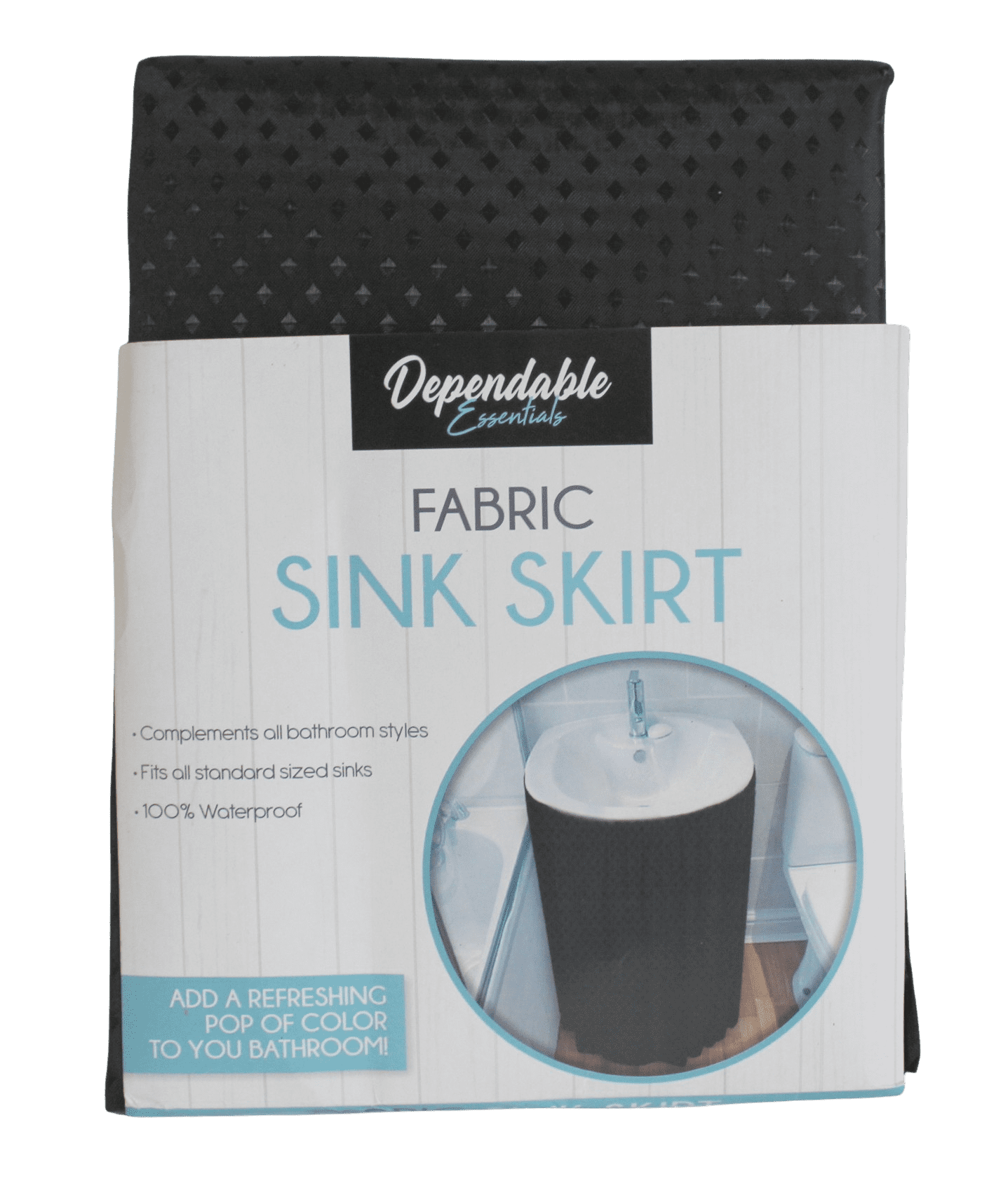 Dependable Industries Bathroom Utility Room Fabric Sink Skirt Diamond Stitch 100 Waterproof