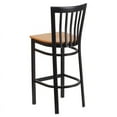 thumbnail image 4 of Home Square Metal Restaurant Bar Stool in Black & Natural Finish - Set of 3, 4 of 5
