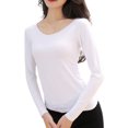 thumbnail image 1 of Guardurnaity Ropa interior térmica femenina de manga larga con cuello redondo, camisa de invierno para oficina, escuela, ropa interior para dormir, Prendas para la parte del cuerpo 2 piezas blanco L, 1 of 6