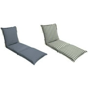 Prince Stripe Blue and Solid Blue Reversible Chaise Lounge Cushion