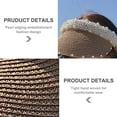 thumbnail image 2 of Sombrero de verano con protección solar, de 56 a 58 cm de circunferencia, con perla, vacío, para playa, para cubrirse la cara, sombrero de paja, protector solar, sombrero para el sol, 2 of 5