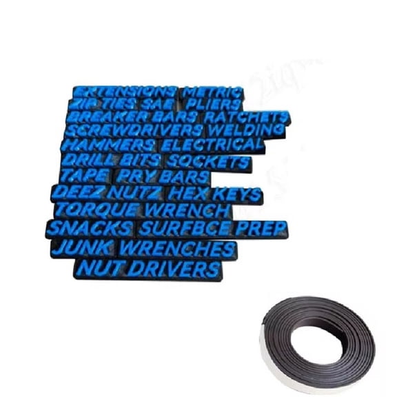 23 Pcs Magnetic Toolbox Drawer Tags Bold Easy-to-Read 3D Magnetic Tool Box Organizer Labels ToolboxWidget Stickers C