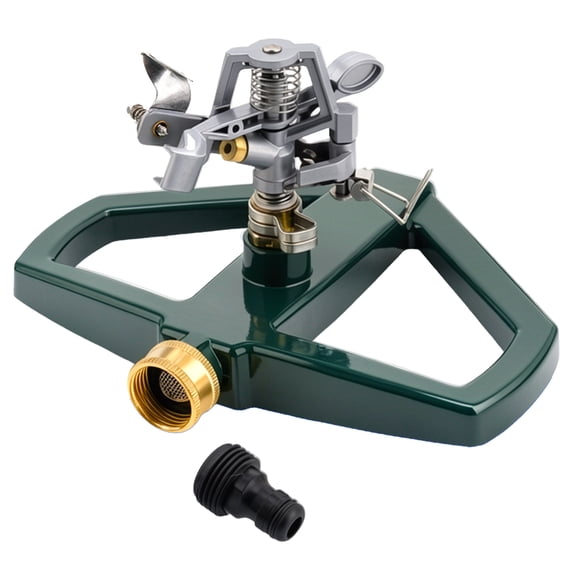 Anxingo 360° Rotary Lawn Sprinkler with Adjustable Spray Patterns, Metal Impact Sprinkler for Yard and Garden, Built-in Filter and Stable Base for Medium to Large Areas