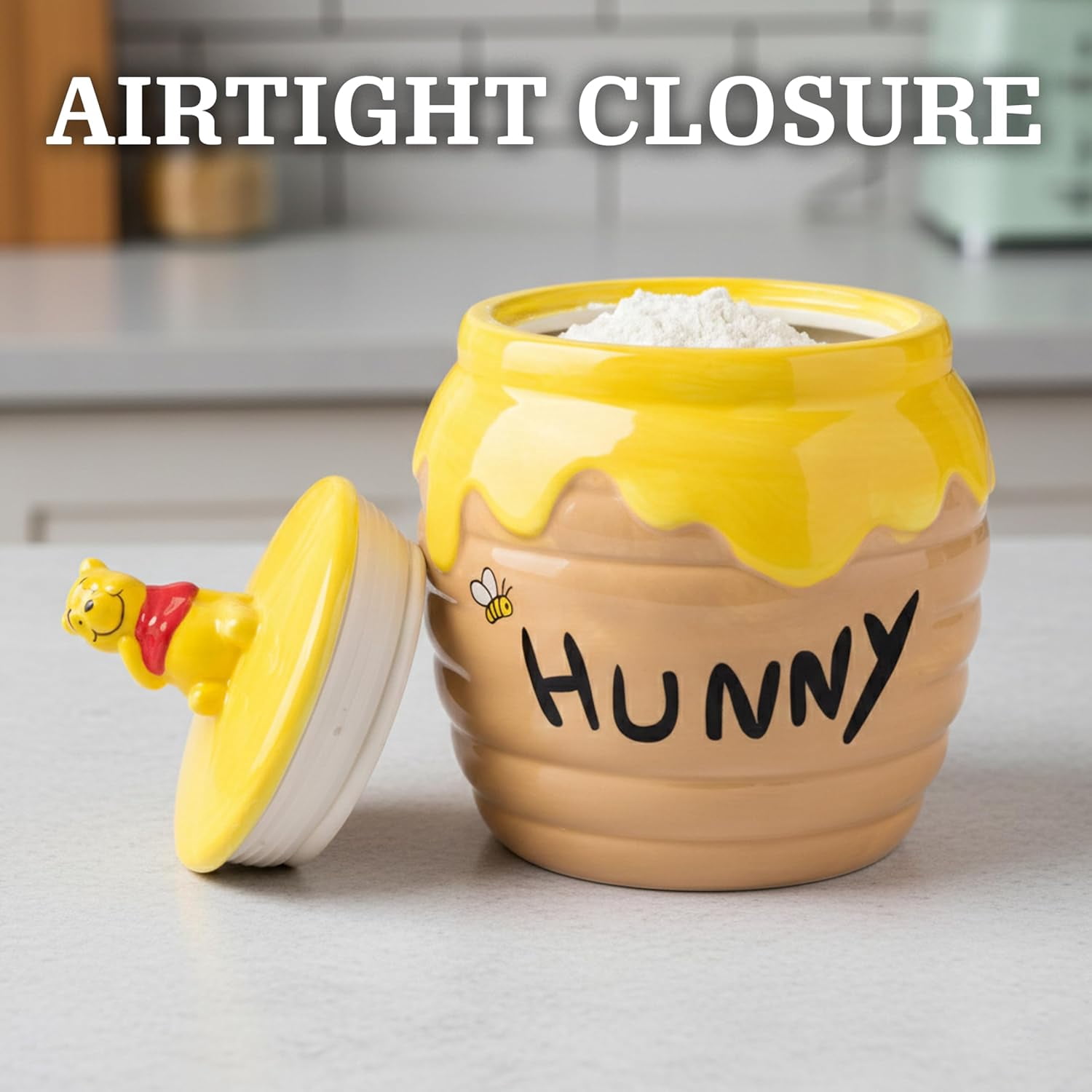 Disney Winnie the Pooh 3D Ceramic Honey Pot Cookie Jar for Kitchen