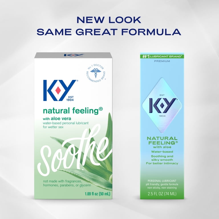 aloe vera anal lubricant K-Y Natural Feeling Water Based Lube with Aloe Vera, Condom-Friendly Travel  Size Personal Lubricant, 2.5 fl oz