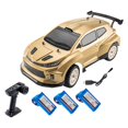 thumbnail image 1 of Coche de carreras RC de drifting a escala 1:12 con faros delanteros y control remoto giroscópico mini. Tres baterías de oro, 1 of 9