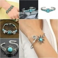 thumbnail image 3 of QQTDFG Women 925 Silver Tibetan Turquoise Open Bangle Cuff Bracelet Wedding Jewelry-#8, 3 of 9