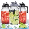 thumbnail image 1 of Jarra de cristal SCIDEA, 3 paquetes, 1,9 L, con tapa y boca ancha, 1 of 8