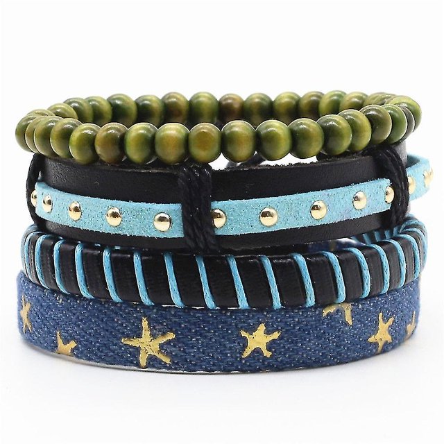 Moda Denim Tela Tejido Vintage Punk Cuff Trendy Five Poi