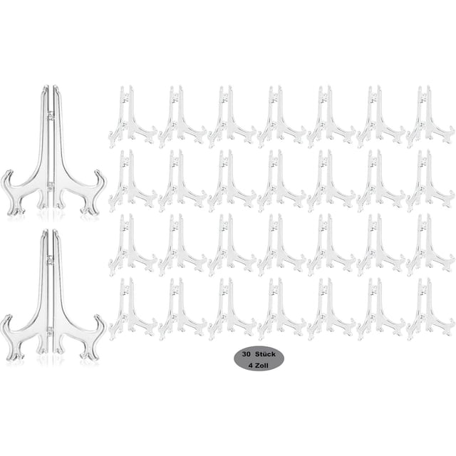 Charnières Pliantes Réglables pour Chevalets en Plastique Transparent, Plaque de Chevalet avec Utilisation Polyvalente pour Accessoires de Mariage et Expositions d'Affaires, Chevalet Photo à la Maison (30 Pack)