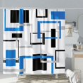 thumbnail image 3 of Blue Shower Curtains for Bathroom Modern Shower Curtain Blue Geometric Bathroom Decoration Polyester Fabric-72''''x72'''', 3 of 6