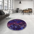 thumbnail image 3 of Ahgly Company Indoor Round Patterned Deep Purple Area Rugs, 8' Round, 3 of 6