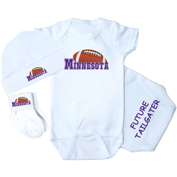 Future Tailgater 3-Piece Baby Bodysuit Set for Minnesota Fans