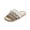 Coffee, variant on Women's Checkered Open Toe Fluffy Slides, Woven Pattern Band Cozy Soft Faux Fur Slide Sandals With Comfortable Flat Bottom Anti Slip Insole Lightweight Home Bedroom Mules,Coffee 5.5