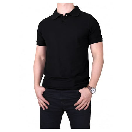 Men's Solid Short Sleeved Slim Fit Polo Shirt