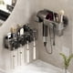 thumbnail image 5 of Organizador de pared plegable para secador de pelo | Capacidad de carga universal de 2 kg | Montaje adhesivo sin taladrar | Soporte para secador de pelo de baño que ahorra espacio con gancho, 5 of 5