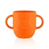 Baby Toddler Cup, Open Silicone Cup with Dual Handles, Large 250ml (8.45oz) - Orange