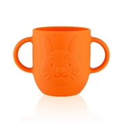 Baby Toddler Cup, Open Silicone Cup with Dual Handles, Large 250ml (8.45oz) - Orange