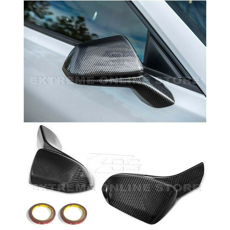 Replacement For 2016-2022 Chevrolet Camaro GM Factory Style CARBON FIBER  Tape-On Front Side Mirror Cover Pair