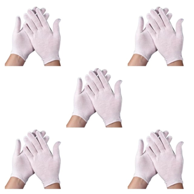 Qarigey 12 pares de guantes de algodón blanco, manopla de trabajo , guante hidratante para inspección, herramientas de limpieza de joyas, Type2 NO2