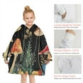 thumbnail image 6 of Red Mushroom Frog Black Pattern Blanket Hoodies for Kids 6-13YR Oversize Wearable Blanket Hoodies for Boys Girls Teens, 6 of 7