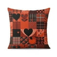 thumbnail image 4 of Valentine's Day Red Love Heart Decorative Black White Buffalo Plaid Check Stripes Throw Pillow Covers 18 X 18 Inch, Set Of 4, Linen Study Sofa Cushion Cover Indoor Living Room Home Decor, 4 of 7