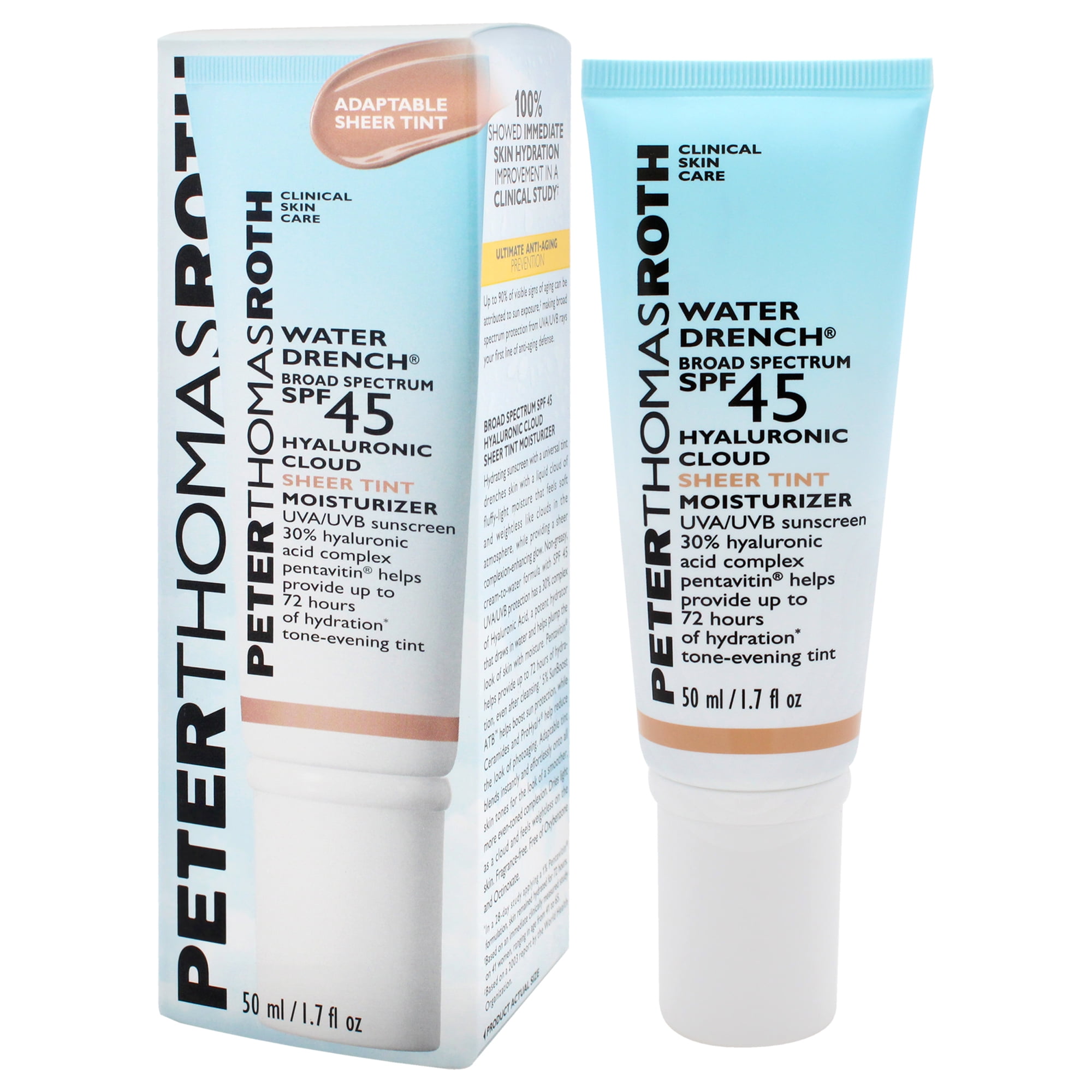 Peter Thomas Roth Water Drench Hyaluronic Cloud Sheer Tint Moisturizer SPF 45 1.7 oz
