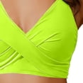 thumbnail image 4 of Bikini Top for Women Padded Cross Front V Neck Padded Bathing Suit Top Supportive Wide Straps Swimwear Top for Swimming Surfing, 4 of 5