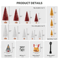 thumbnail image 3 of Lightwish Mini Christmas Trees Christmas Decorations Set, Árboles de Navidad con Cepillo de Botella y Base de Madera para Exhibición de Manualidades de Aldea de Navidad Decoración de Mesa Del Hogar, 3 of 10
