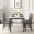thumbnail image 3 of MIERES 5-Piece Dining Table Set for 4, Faux Marble Kitchen Table and Chairs for 4, Modern Dining Room Table with 4 Chairs, Dinner Table Set for Small Spaces, Grey, 3 of 8
