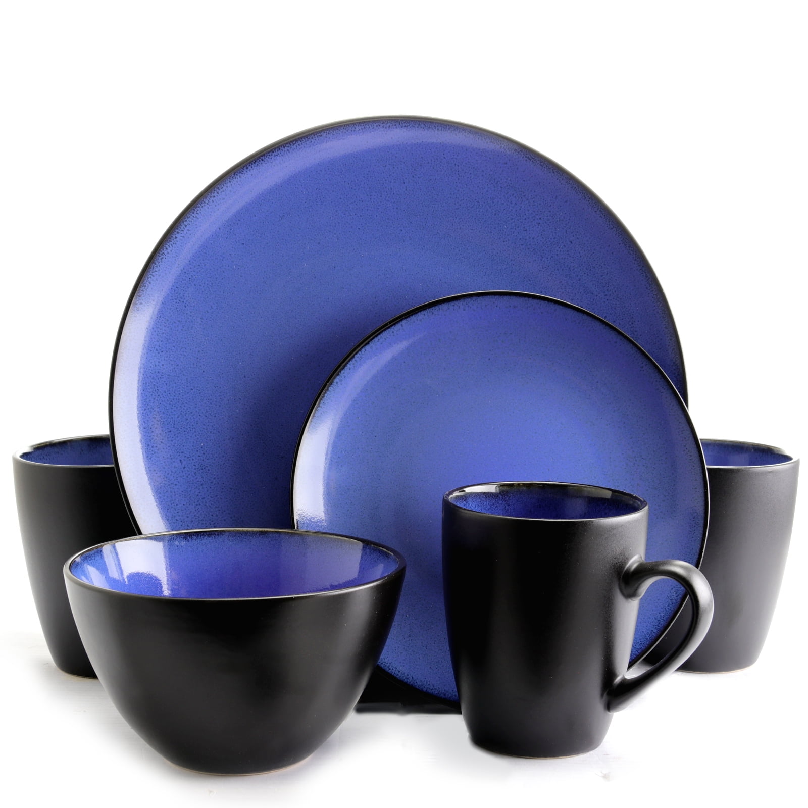 Gibson Elite Soho Lounge Round 16 Piece Dinnerware Set in Blue