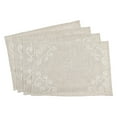 thumbnail image 4 of SARO 001.N1420B Embroidered Swirl Design Casual Natural Linen Blend Placemat  Natural - Set of 4, 4 of 4