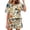 Khaki, variant on Women's Pajama Sets for Women Short Sleeve Round Neck Pajama Top with Pants Loungewear Set