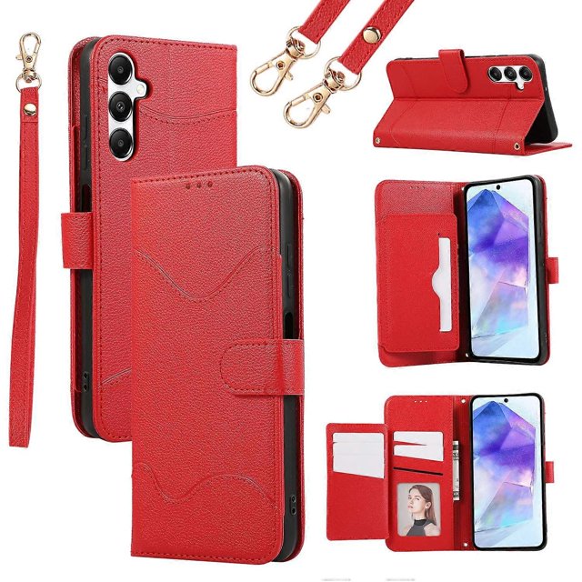 For Samsung Galaxy A35 5G Leather Phone Case with Card Holder, Wallet, Straps Protective Flip Cover