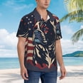 thumbnail image 3 of Fuzoiu Patriotic Bulldog Art Print Hawaiian Shirt for Men, Summer Beach Casual Short Sleeve Button Down Shirts, Men’s Beach Summer Shirts with Pocket,3X-Large, 3 of 7