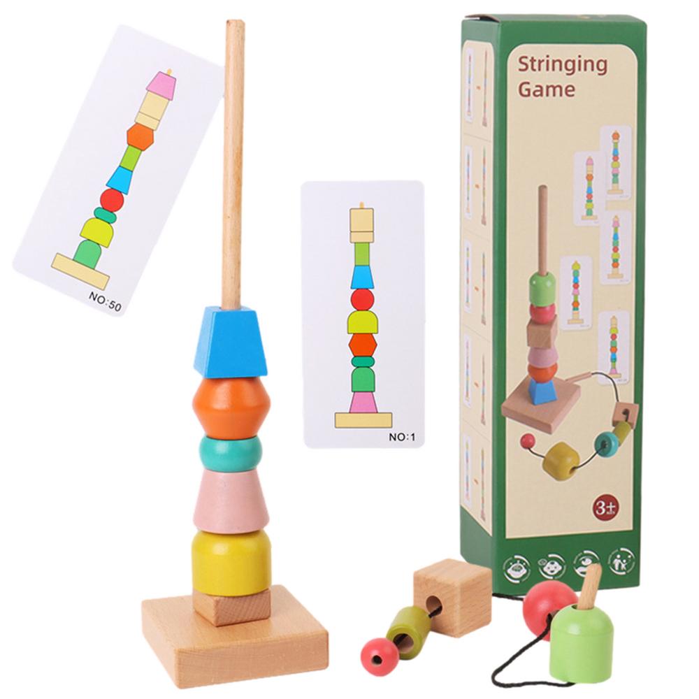 Geruite Lacing Block Beads Woodiness Stacked Succession Building Blocks