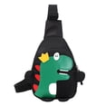 thumbnail image 2 of Bolsa de pecho para niños con dibujos animados divertidos y divertidos (dinosaurio negro) Ehuebsd Para estrenar, 2 of 9