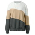 thumbnail image 4 of VNKIDY Women's Sweatshirt Fall Winter Loose Fit Color Block Pullover Long Sleeve Loose Fit Crewneck Sweatshirts For Cold Weather Comfortable Tops, 4 of 5