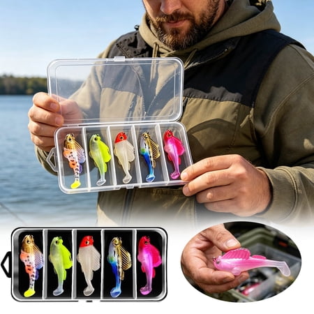 5Pcs Soft Swimbait Fishing Lures Kit with Pre-Rigged Hooks Paddle Tail Artificial Bait for Freshwater Saltwater Bass Trout Panfish Fishing