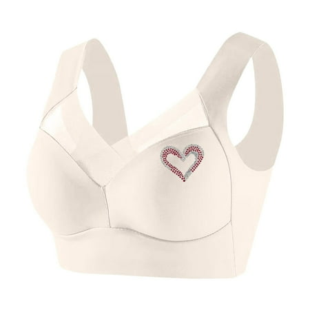 Sports Bra Tank Tops for Women Seamless Push up Wireless Bra for Women Everyday Gathered Bra Plus Size Brassiere Soft Comfy Balconette Beige 6XL