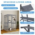 thumbnail image 5 of Pefilos 64" Outdoor Cat House, Large Cat Condo for Feral Cats Wooden Outside Cat Cage Weatherproof with Platforms, Gray, 5 of 10