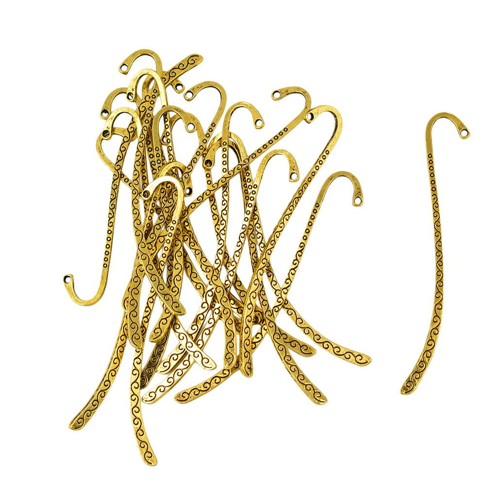 GUOOL 120 Pcs Vintage Metal Bookmarks with Hooks for Adults DIY Craft, Perfect Kids Office Reading and Gifts and Collections