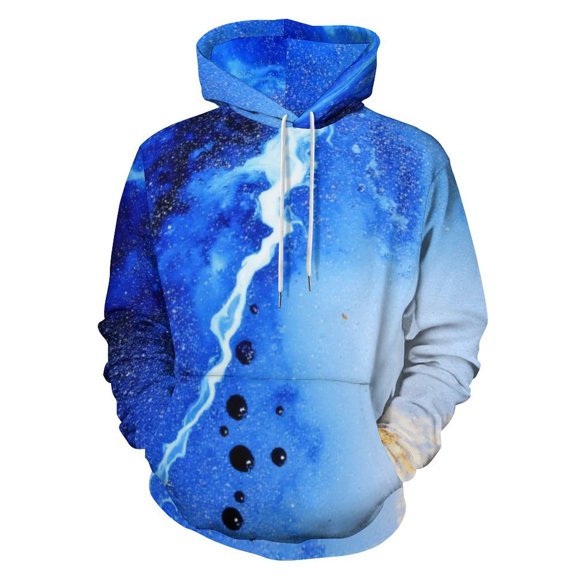 Blue Galaxy Abstract Art 3D Print Hoodie Men Women Autumn Thin Pullover Sweatshirt Vintage Streetwear Tops